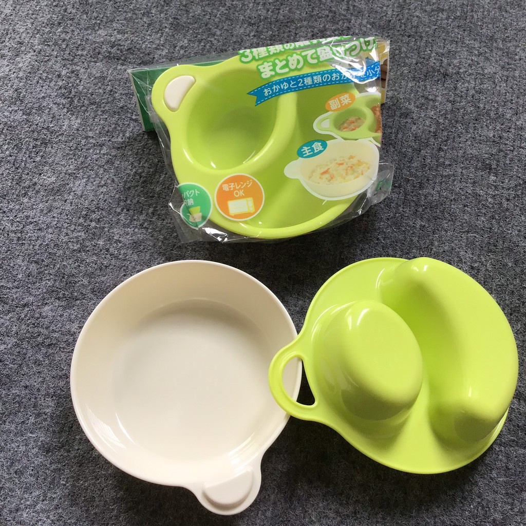 Bát ăn dặm cho bé bộ chén khay chia ngăn kiểu Nhật nhựa cao cấp an toàn 2X MART