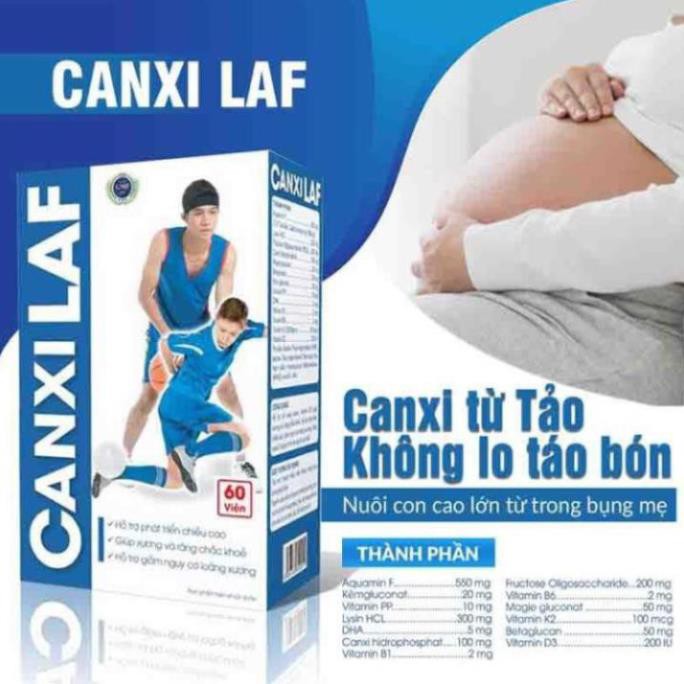 TĂNG CHIỀU CAO ❤️CHÍNH HÃNG👍 giảm loãng xương , bổ sung canxi từ tảo biển giúp xương chắc khỏe - CANXI LAF 60 VIÊN