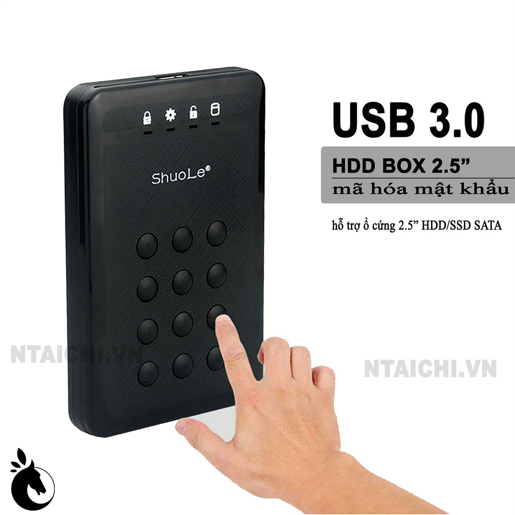 BOX ĐỰNG Ổ CỨNG 2.5” SATA3 MÃ HÓA BẢO MẬT , USB 3.0