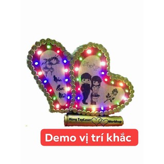 Trái tim làm từ vỏ đạn, khắc Laser