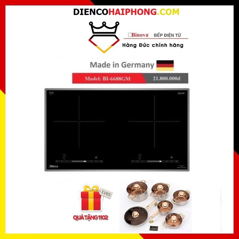 Bếp từ đôi BINOVA EU-888T / BI-6688GM ( TẶNG BỘ NỒI )