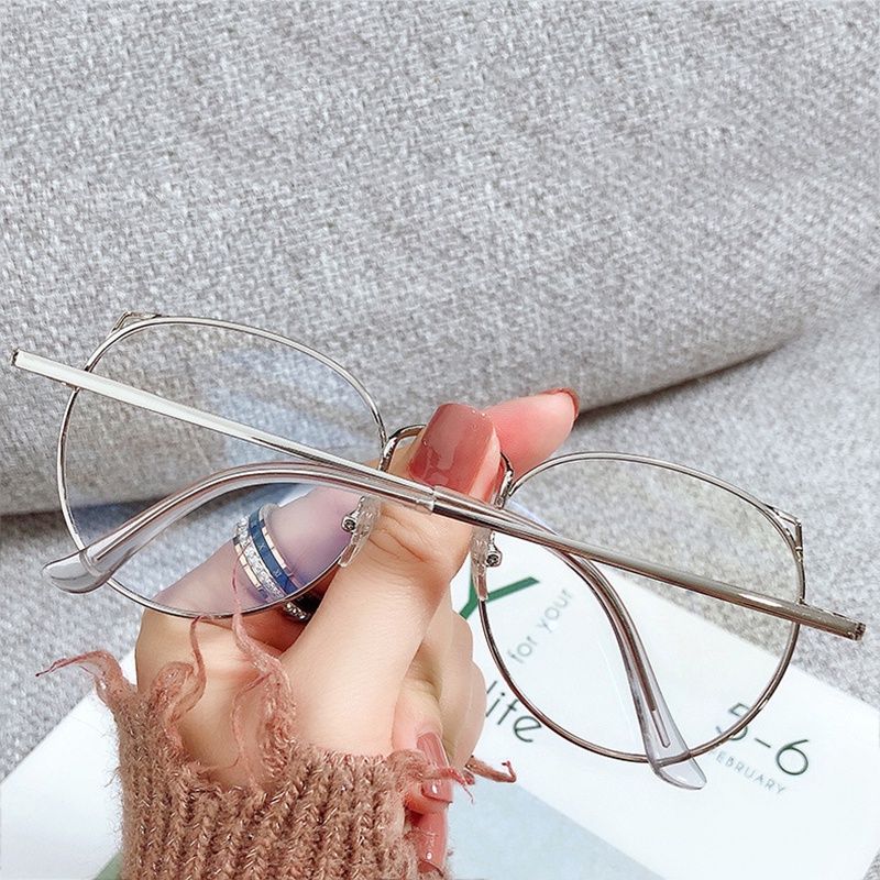 Mắt Kính Chống Tia UV Màu Xanh Dương Trong Suốt Dễ Thương Dành Cho Máy Tính / Trò Chơi