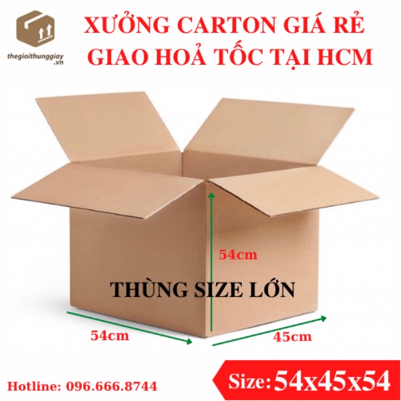 Combo 5 thùng giấy siêu to khổng lồ chuyển dọn nhà văn phòng 54x45x54 (5 lớp), thùng giấy đi máy bay, thùng giấy giá rẻ