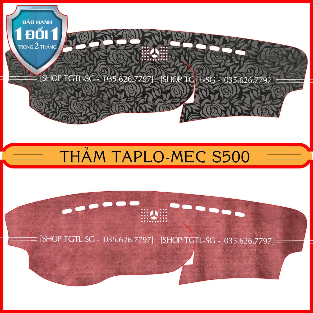 [Mec-S500] Thảm bảo vệ taplo loại da vân gỗ,da cacbon,da nỉ đen và nhung lông cừu dày 3 lớp