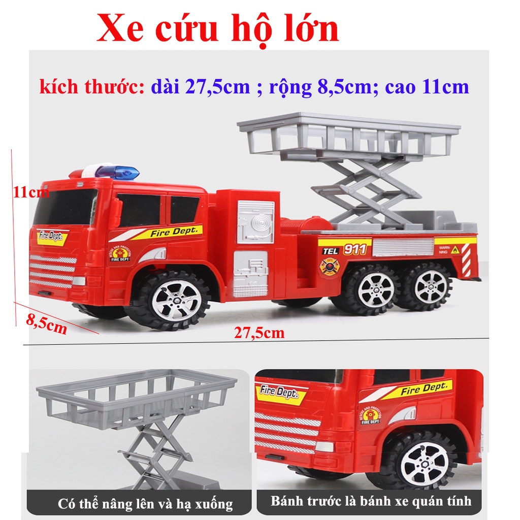 Mô hình xe đồ chơi xe cứu hỏa loại TO cho bé chất liệu nhựa an toàn, đẹp, bền, ô tô đồ chơi cho bé