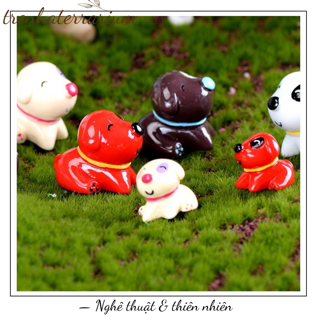 Tiểu cảnh một chú chó con terrarium trang trí sen đá