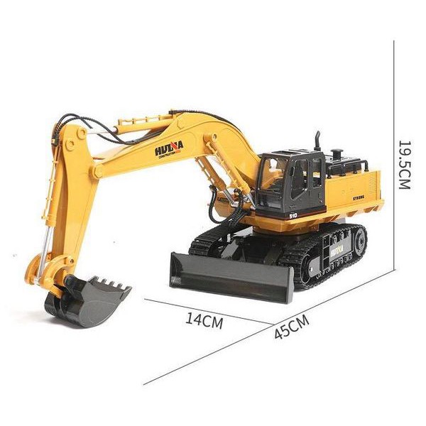 Máy xúc điều khiển từ xa - Bằng kim loại cao cấp  [Huina] Excavator Alloy 2.4g wireless remote control 1:16