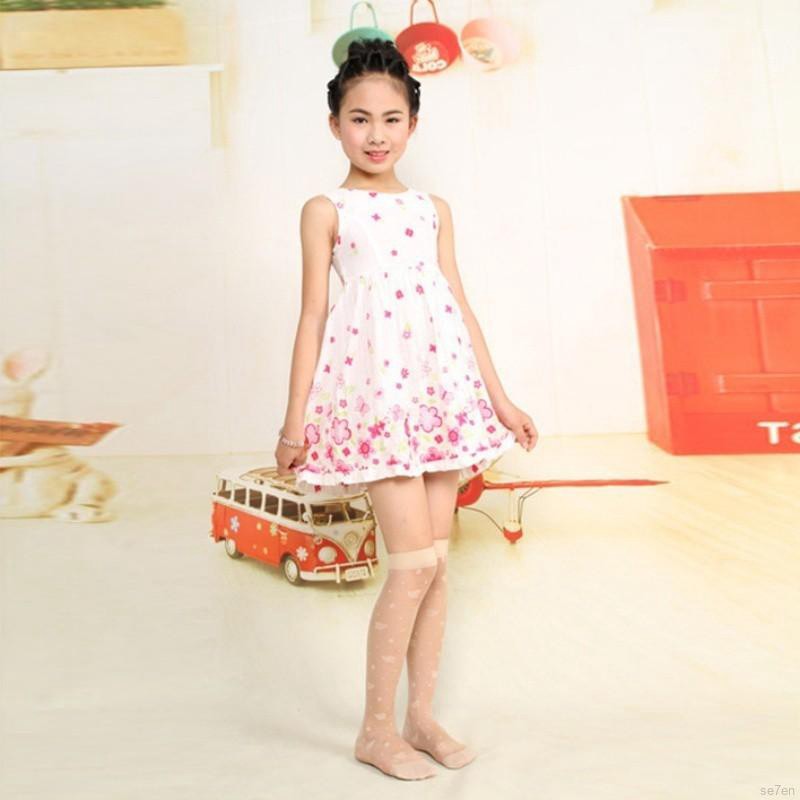Vớ Cotton Dài Đến Đầu Gối In Họa Tiết Hoạt Hình Dễ Thương Cho Bé Gái Từ 3-8 Tuổi