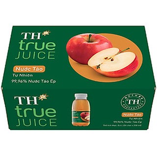 Thùng nước ép Táo tự nhiên (99,96% nước táo ép) –TH TRUE JUICE- Thùng 24 chai 350ml
