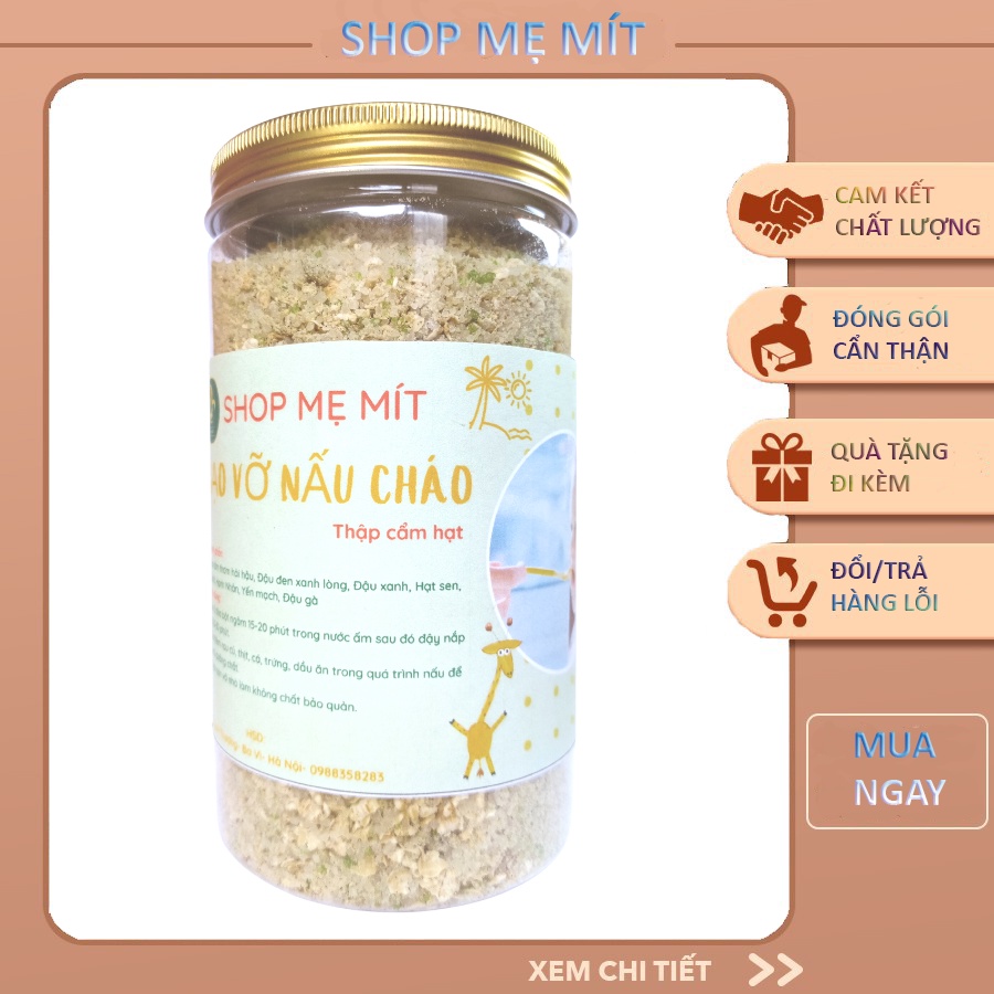 Cháo Hạt Vỡ Gạo Vỡ Cho Bé Organic Ăn Thô Nguyên Chất Thơm Ngon Bổ Dưỡng hộp 800g