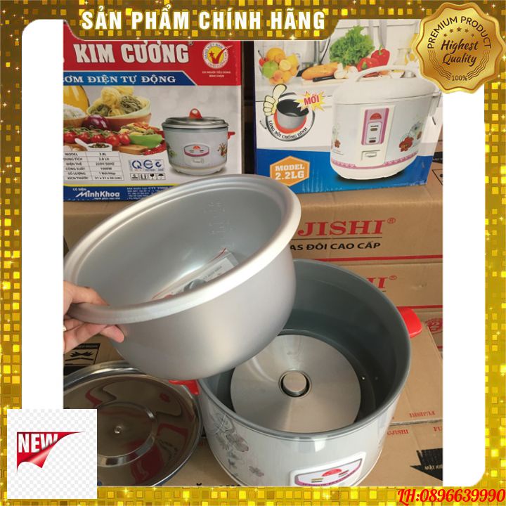 Nồi cơm điện KIM CƯƠNG nắp rời cao cấp bền đẹp an toàn 2.8L