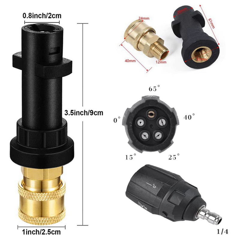 Đầu Nối Vòi Phun Nước Cao Áp 5 Trong 1 Cho Karcher K2-K7
