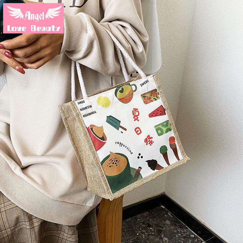 Angel~ [Hàng Có Sẵn] Túi Đựng Cơm Trưa Di Động Chống Thấm Nước In Hình Hoạt Hình Dễ Thương 2022 Cho Nữ