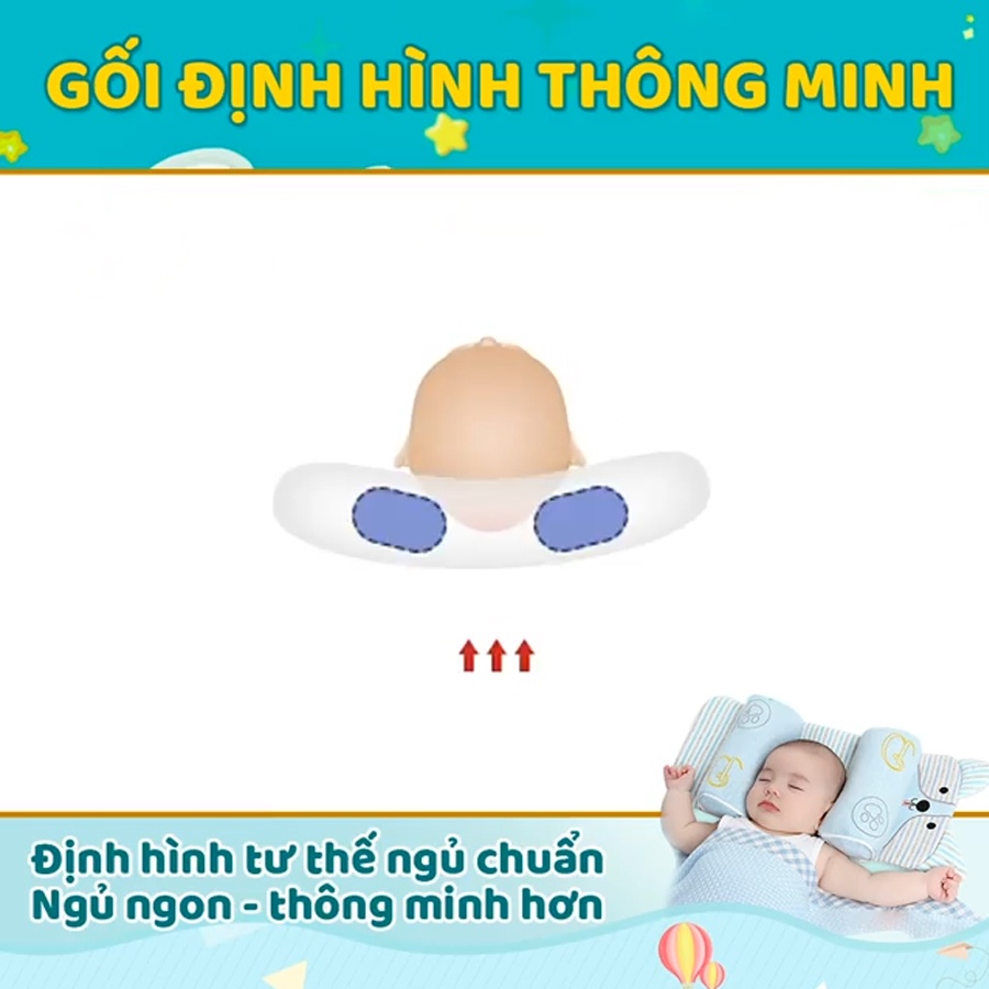 Gối Chống Bẹp Đầu Định Hình Đầu Cho Bé