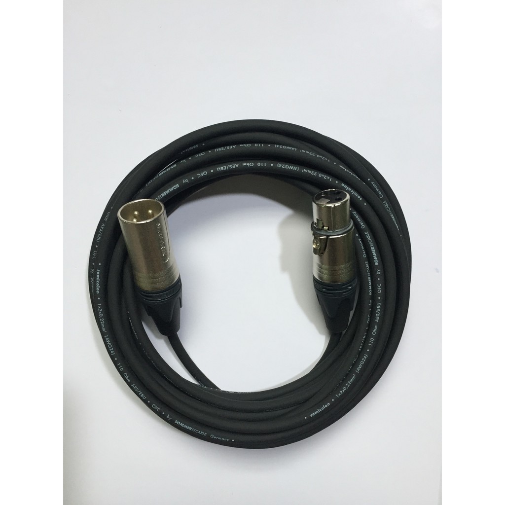 dây micro - jack canon(XLR) to XLR -  jack Neutrik - cable Sommer model SC-Semicolon 2 AES/EBU