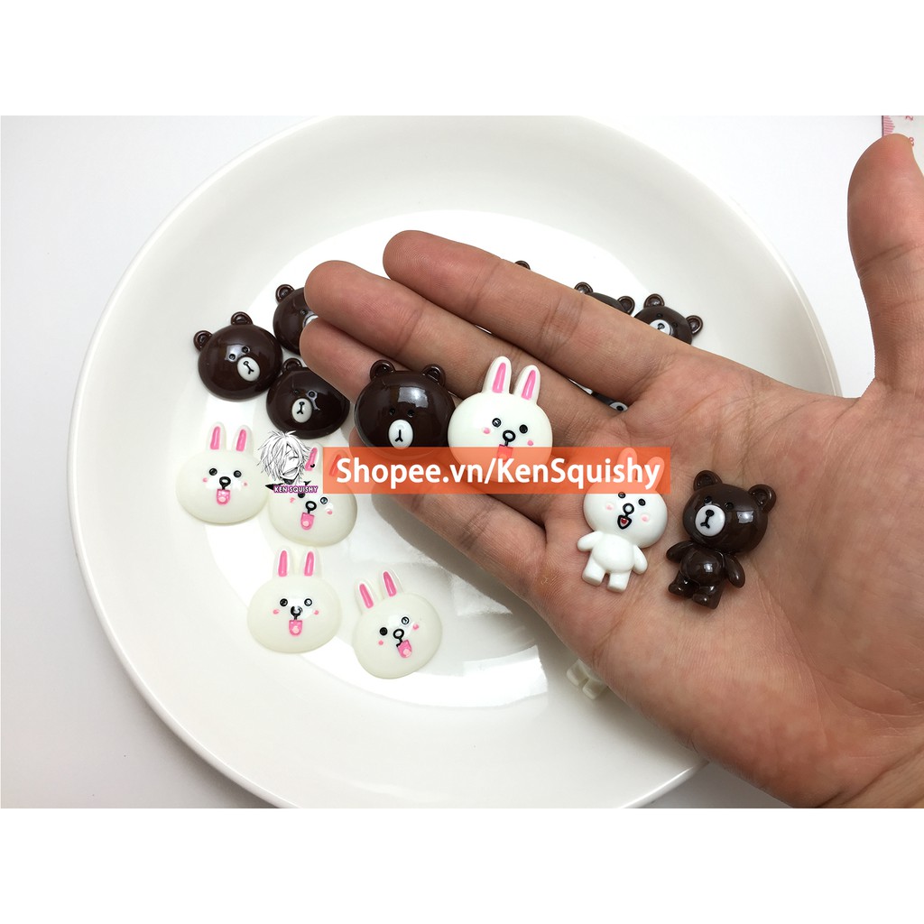 Cặp Đôi Mô Hình Thỏ Cony Gấu Brown Nguyên Liệu Làm Trang Trí