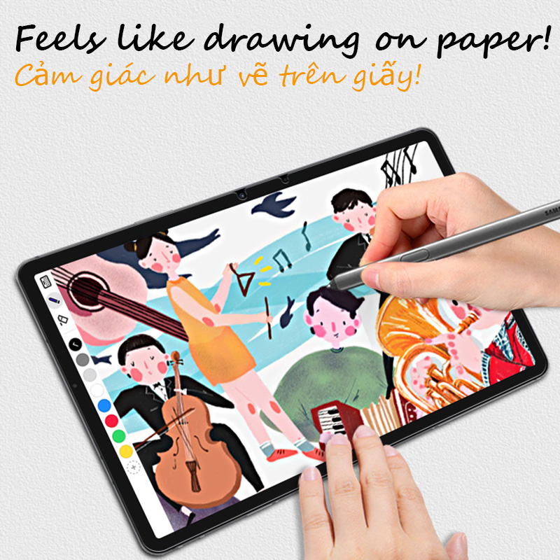 Miếng dán màn hình Japan Paperfeel Paper Like Film cho Samsung Galaxy Tab S9 S8 S7 Lite Plus S6 Lite A7 chống lóa chống bám vân tay