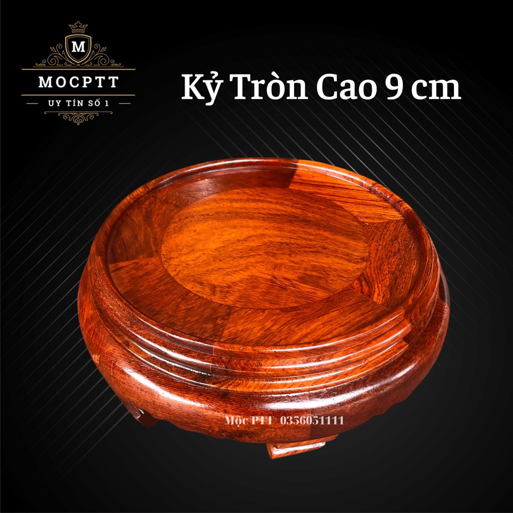 Kỷ Tròn , Đế Tượng , Đôn nhỏ gỗ Hương Ta Cao 9 cm trang trí phòng khách , phòng làm việc , phòng thờ