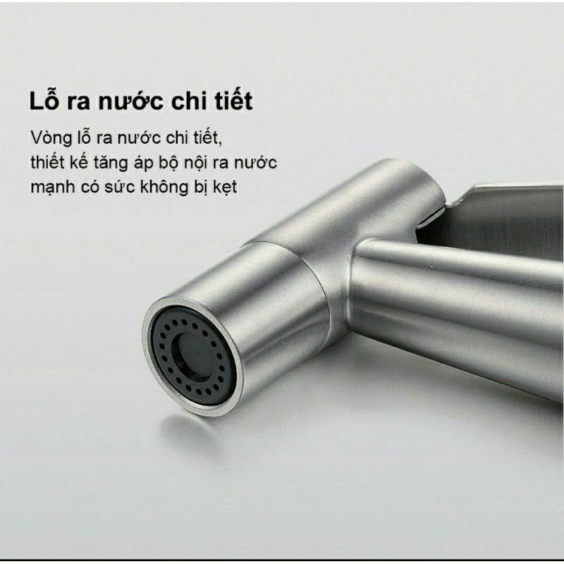 VÒI XỊT PHÒNG TẮM  INOX CAO CẤP-VÒI XỊT VỆ SINH INOX SUS 304 DÂY DÀI 1,4 M -YOBO.VN