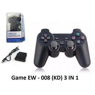 Tay game máy tính không dây EW008, tay cầm chơi game PC/Laptop/PS2/PS3