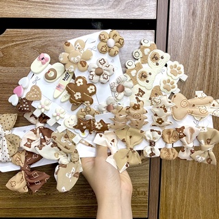 Kẹp tóc màu trà sữa phong cách hàn quốc cho mẹ và bé