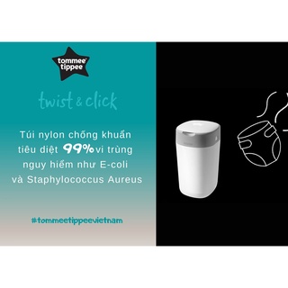 Thùng xử lý tã cho bé Tommee Tippee Twist & Click - Trắng
