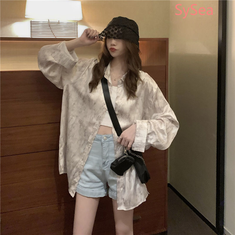 Áo Sơ Mi Chống Nắng Tay Dài Dáng Rộng In Họa Tiết Thời Trang Mùa Hè Cho Nữ