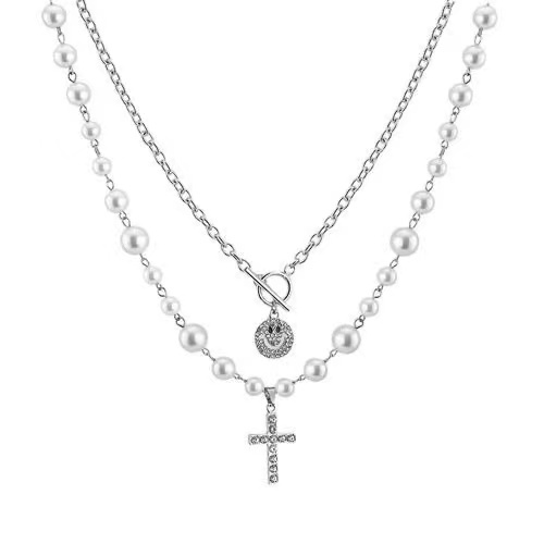 Vòng cổ IF YOU mặt hình trái tim đính đá ngọc trai thời trang cho nữ