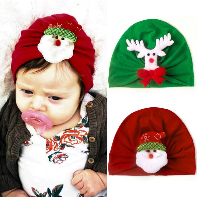 Mũ Beanie Phong Cách Giáng Sinh Thoáng Khí Dành Cho Trẻ Sơ Sinh