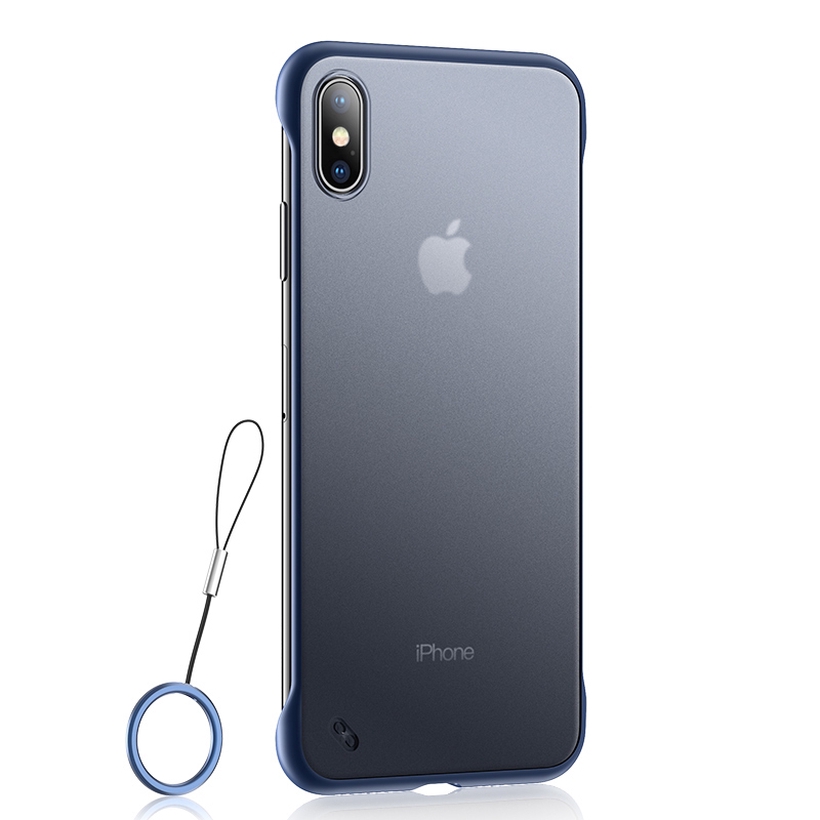 Ốp điện thoại thiết kế không viền có dây móc đeo ngón tay cho Iphone  SE 2020 6 6s 6+ 6s+ 7 8 7+ 8+ X Xs Xr Xsmax