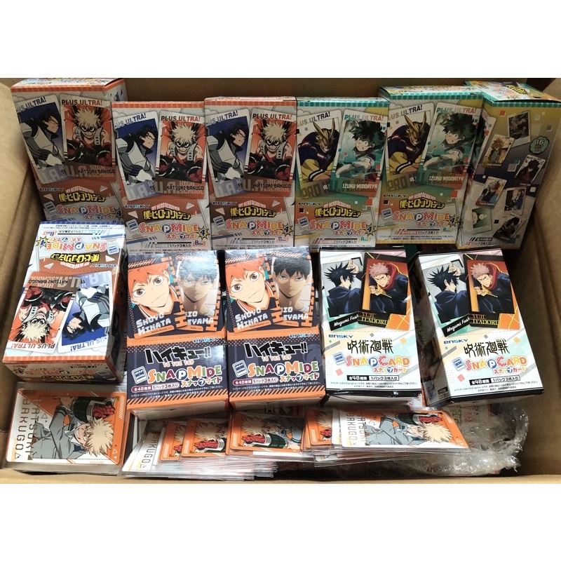 Hộp Thẻ card snapmide và thẻ collection Haikyuu, mha , jjk  Jujutsu Kaisen