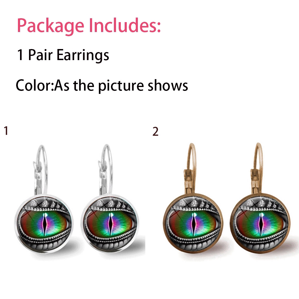 1 đôi khuyên tai hình mắt rồng kích thước 15mm thời trang nữ