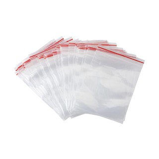 Gói 100 Túi zip chỉ đỏ loại dày đẹp -5x6cm - (bịch PE vuốt mép đựng phụ kiện, gia vị, thực phẩm, thuốc tây)