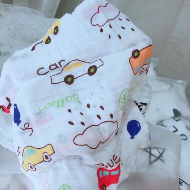 Set 3 khăn sữa sợi tre Aden kích thước 30x30cm 4 lớp mềm mịn cho bé