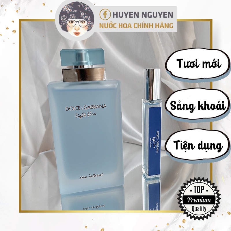 Nước hoa nữ Dolce & Gabbana Light Blue Eau Intense - Mẫu 10ml - Tươi mới, Sảng khoái