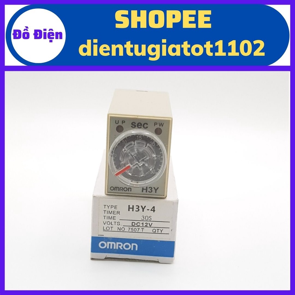 Rơ le 12V 30 giây, Relay thời Gian 12V 30S, H3Y-4, rơ le thời gian, relay omron