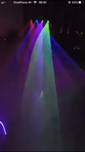 Đèn lade 4 cửa hình vòng cung pun 7 màu