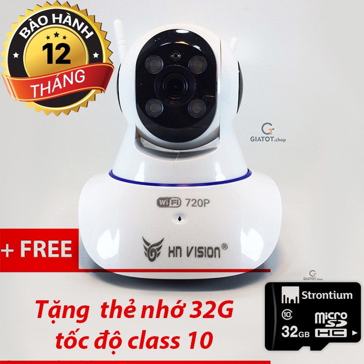 Camera wifi yoosee HN-vision 3 râu 4 led HD-720P YJ02 tặng thẻ nhớ 32G
