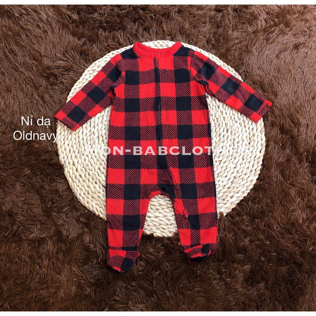 Sleep suit nỉ dạ - Caro đỏ đen [oldnavy]