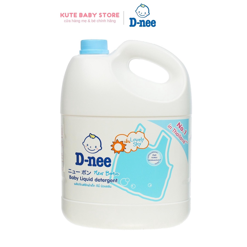 Nước giặt Dnee Thái Lan 3000ml màu xanh dương mẫu mới nắp Neo (Chính hãng có tem công ty Đại Thịnh)