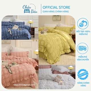 Bộ chăn ga đũi bèo mây cao cấp-set chăn ga gối châu báu bedding