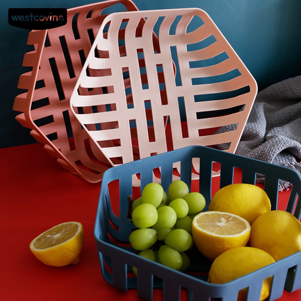WEST✦ Multifunctional Plastic Kitchen Hollow Out Wash Fruit Drain Basket
