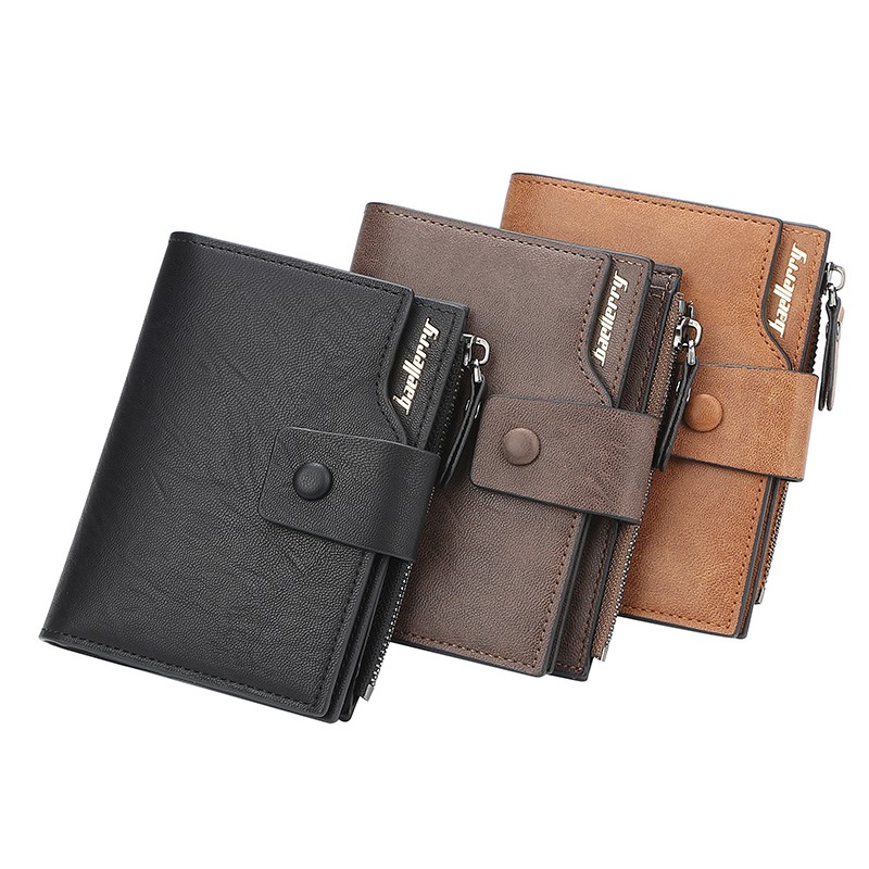 「COD」Baellerry Wallet Men's Short Fashion Multi-function Zipper Buckle Wallet