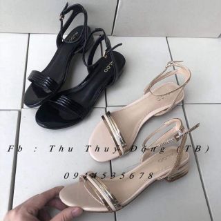 Dép aldo 2 màu đen/ be kim tuyến