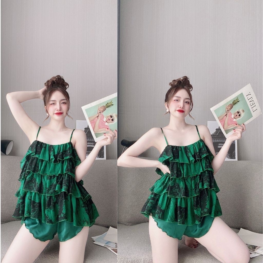 Đồ ngủ sexy, Đồ ngủ nữ lụa Chiffon cao cấp mềm mại xinh xắn | BigBuy360 - bigbuy360.vn