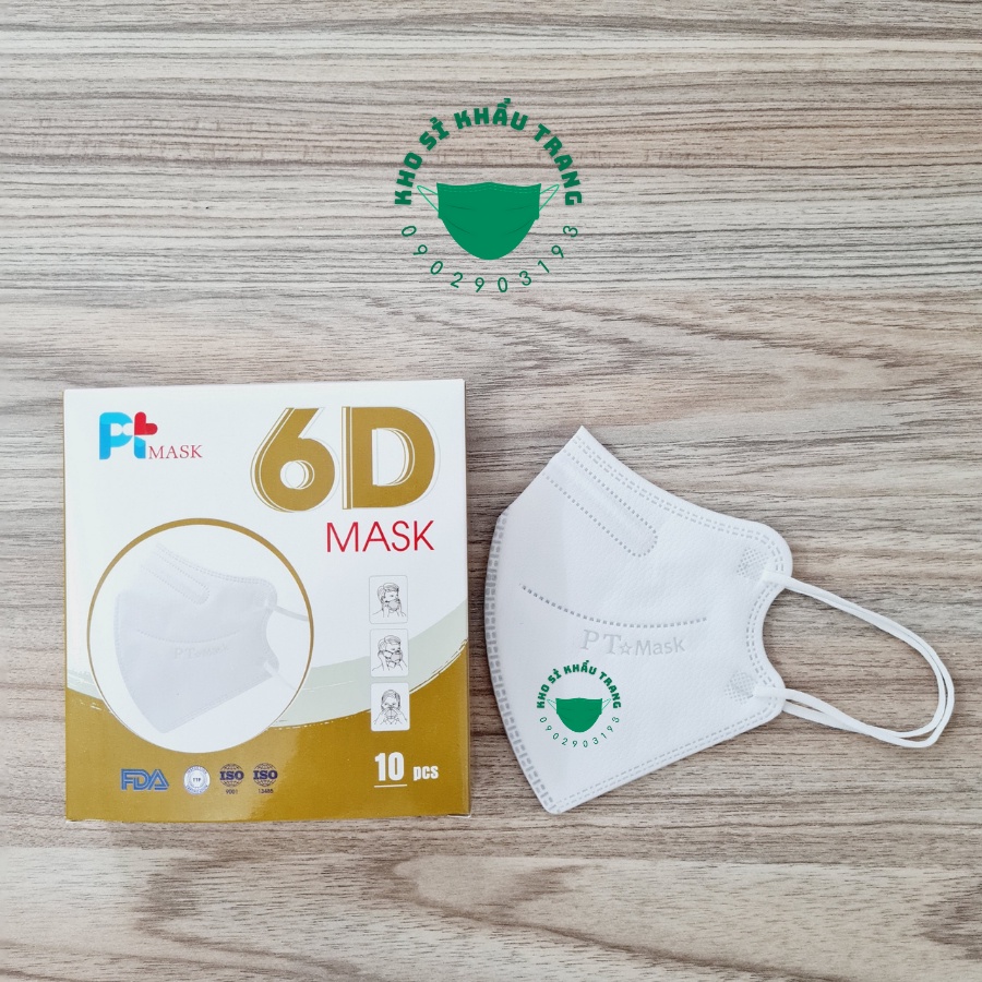 Khẩu trang 6D mask PT hộp 10 cái 5 lớp dày