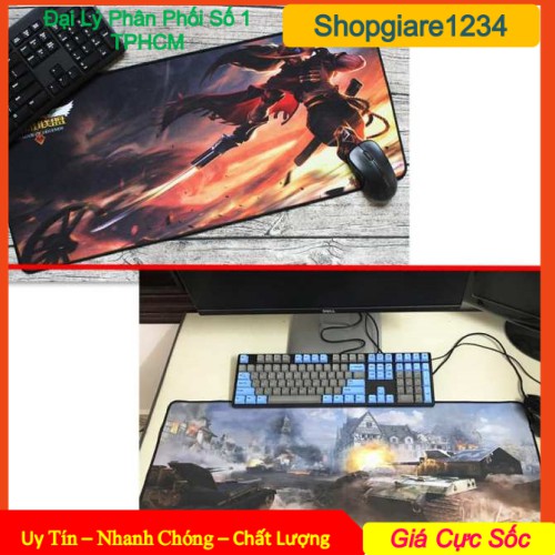 Lót chuột siêu lớn S6 80cmx30cmx3mm S6 hình game PUBG- Vải mịn, dày