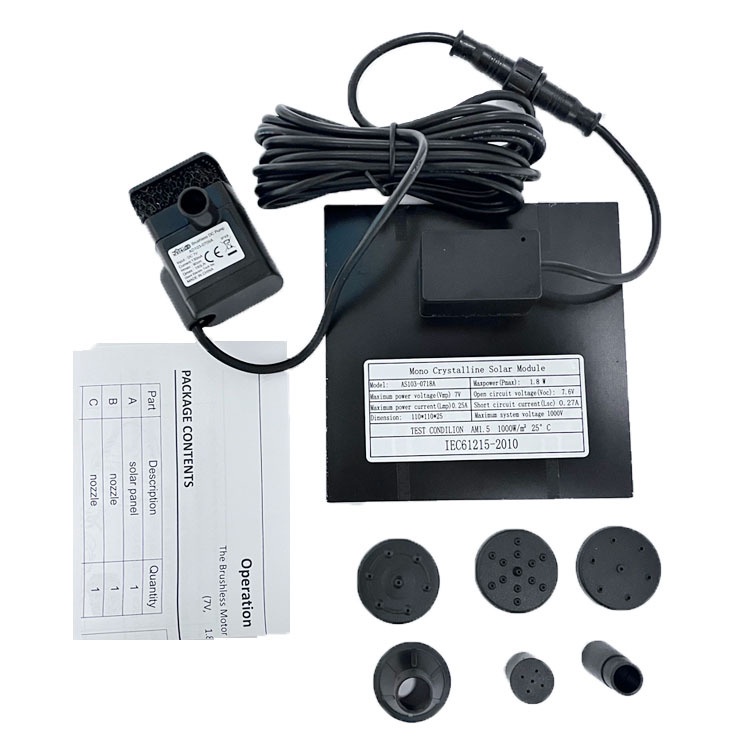 Máy Bơm Nước Thông Minh 7V 1.5W Đài Phun Nước Năng Lượng Mặt Trời Dùng Trong Vườn Cây Nổi Đài Phun Nước Bể Bơi Vườn BểCá