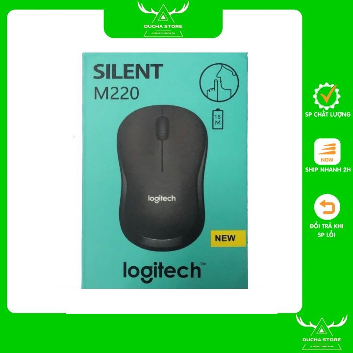 Chuột không dây Logiteche M220 Silent - giảm ồn, USB, pin 1.5 năm, phù hợp PC/Laptop