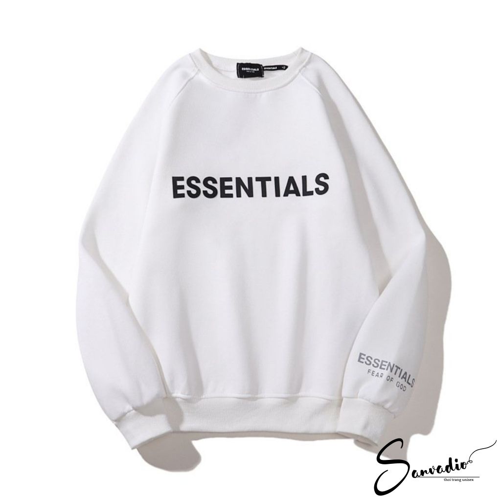 ÁO NỈ HOODIE Essentials SANVADIO Áo sweater In cao su nổi , áo nỉ bông unisex nam nữ AN207